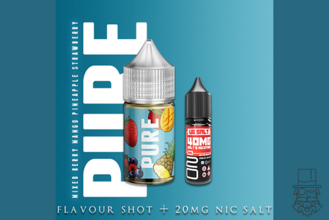 Emissary Elixirs - PURE BLUE Max Nic Salt Flavour Shot + 20MG/35mg Nicotine Shot