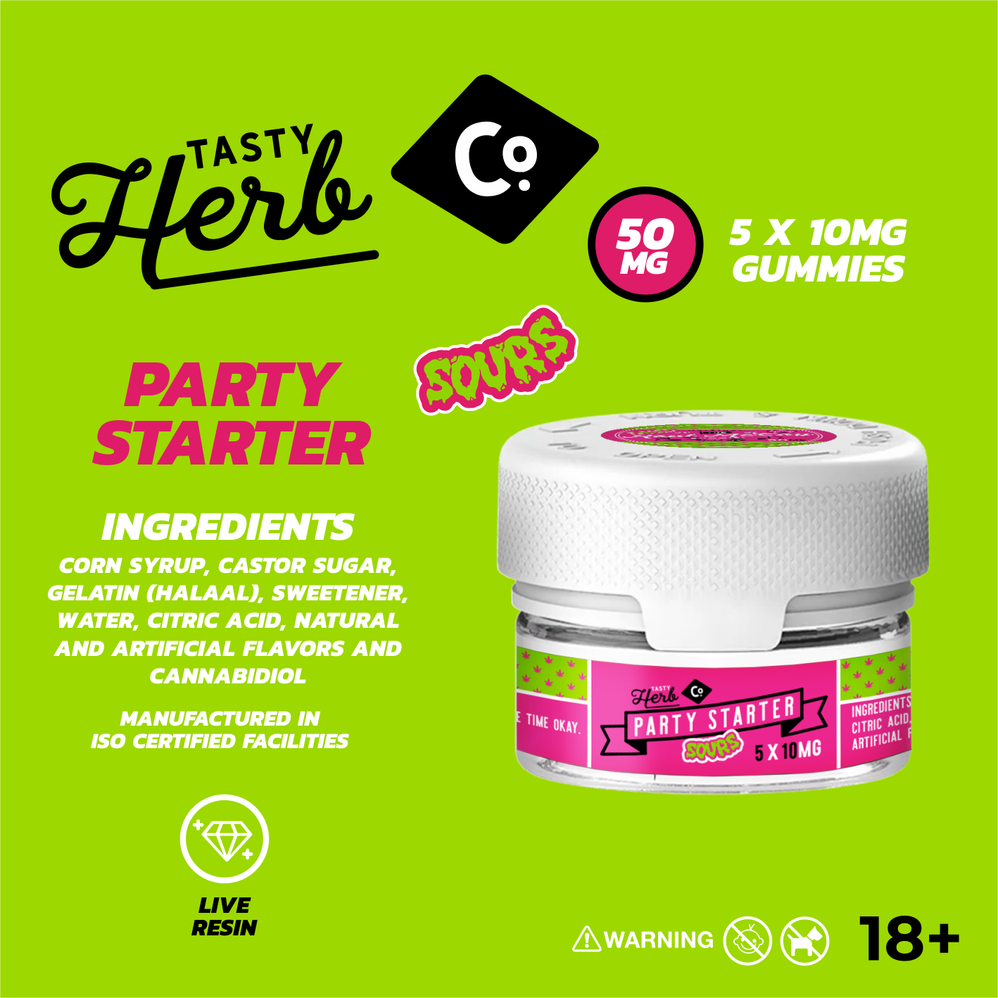 PARTY STARTER SOURS - 50MG (5 X 10MG)